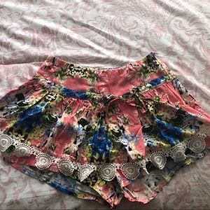 LF floral crochet skort